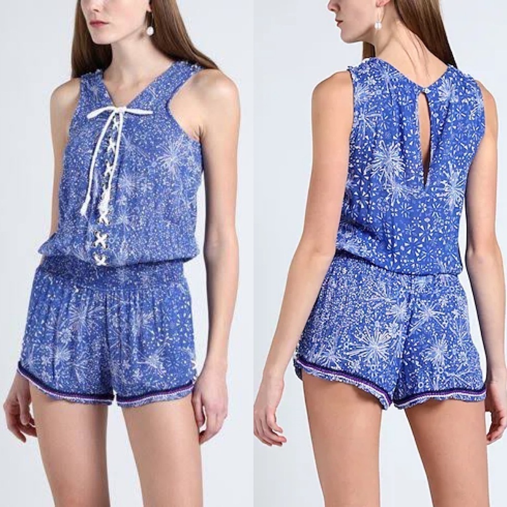 Poupette St Barth Blue Romper - Picture 1 of 6